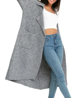 Born To Run Sustainable Sweater Coat Grey -Myer Fashion Store 919135000 5 720x928