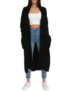 Born To Run Sustainable Sweater Coat Black -Myer Fashion Store 919135090 4 720x928