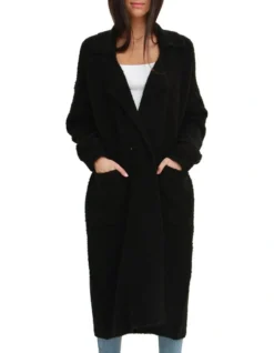Born To Run Sustainable Sweater Coat Black -Myer Fashion Store 919135090 6 720x928