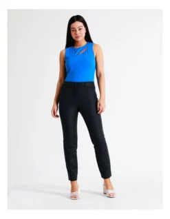 Maya Mid Rise Cropped Organic Cotton Sateen Pants In Navy -Myer Fashion Store 919792450 3 720x928
