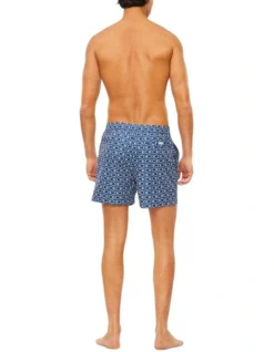 Calvin Klein Core Solids Iconic Logo Medium Swimshort In Blue/White -Myer Fashion Store 920346130 3 720x928