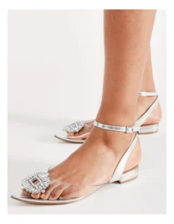 Annie Flat Shoes In Silver