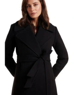 Forever New Brandy Wrap Coat In Black 10 Forever New Brandy Wrap Coat In Black -Myer Fashion Store 922752910 4 720x928