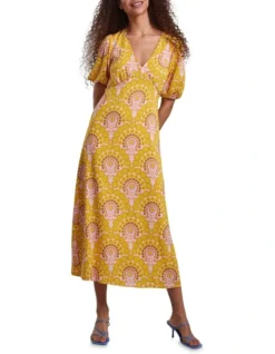 Y.A.S Petal Midi Dress In Yellow