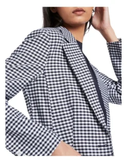 Mirela Gingham Jacket In Midnight/Ivory 9 Mirela Gingham Jacket In Midnight/Ivory -Myer Fashion Store 923064400 4 720x928