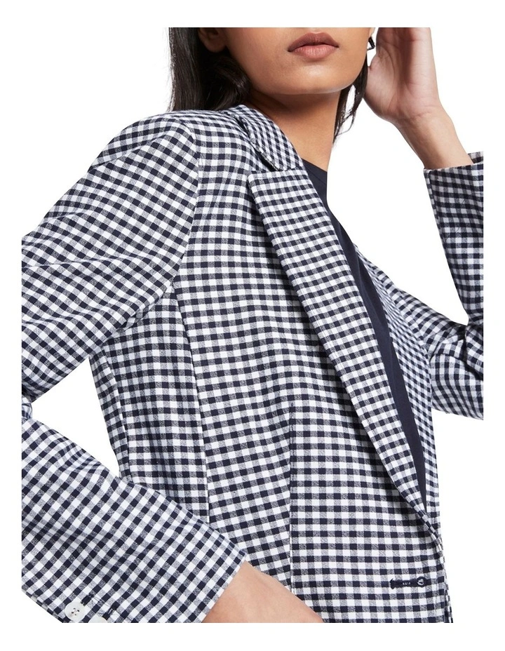 Mirela Gingham Jacket In Midnight/Ivory 6 Mirela Gingham Jacket In Midnight/Ivory - Image 4