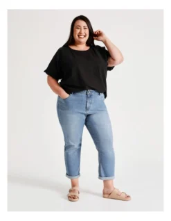 Regatta Wardrobe Staple Stretch Crop Denim Jean In Mid Wash