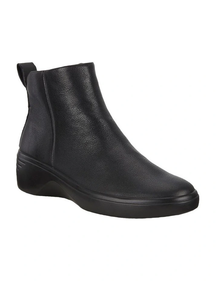 ECCO Soft 7 Wedge Side-Zip Boots In Black 3 ECCO Soft 7 Wedge Side-Zip Boots In Black