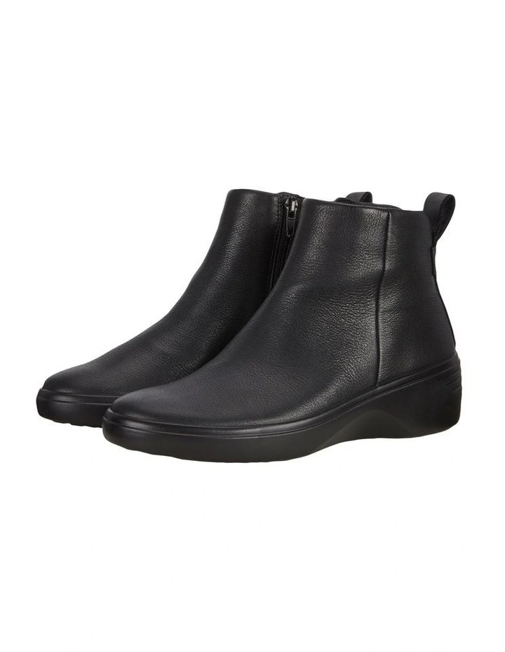 ECCO Soft 7 Wedge Side-Zip Boots In Black 7 ECCO Soft 7 Wedge Side-Zip Boots In Black - Image 5