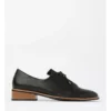 Rebellion Perferated Leather Flat Shoes In Black