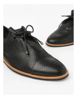 Rebellion Perferated Leather Flat Shoes In Black -Myer Fashion Store 924701770 6 1 720x928