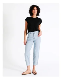 Recycled Blend Barrel Jean In Coastal Blue