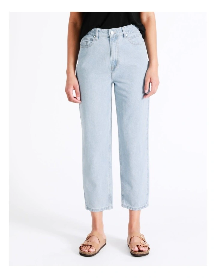 Recycled Blend Barrel Jean In Coastal Blue 4 Recycled Blend Barrel Jean In Coastal Blue - Image 2