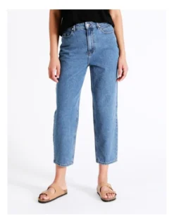 Recycled Blend Barrel Jean In Pool Blue -Myer Fashion Store 924770440 3 720x928