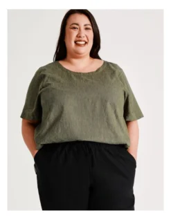 Regatta European Linen Blend Pant With Elastic Waist And Pockets In Black -Myer Fashion Store 924801580 4 720x928