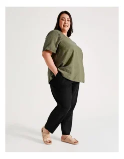 Regatta European Linen Blend Pant With Elastic Waist And Pockets In Black -Myer Fashion Store 924801580 6 720x928