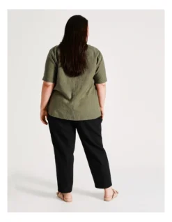 Regatta European Linen Blend Pant With Elastic Waist And Pockets In Black -Myer Fashion Store 924801580 7 720x928