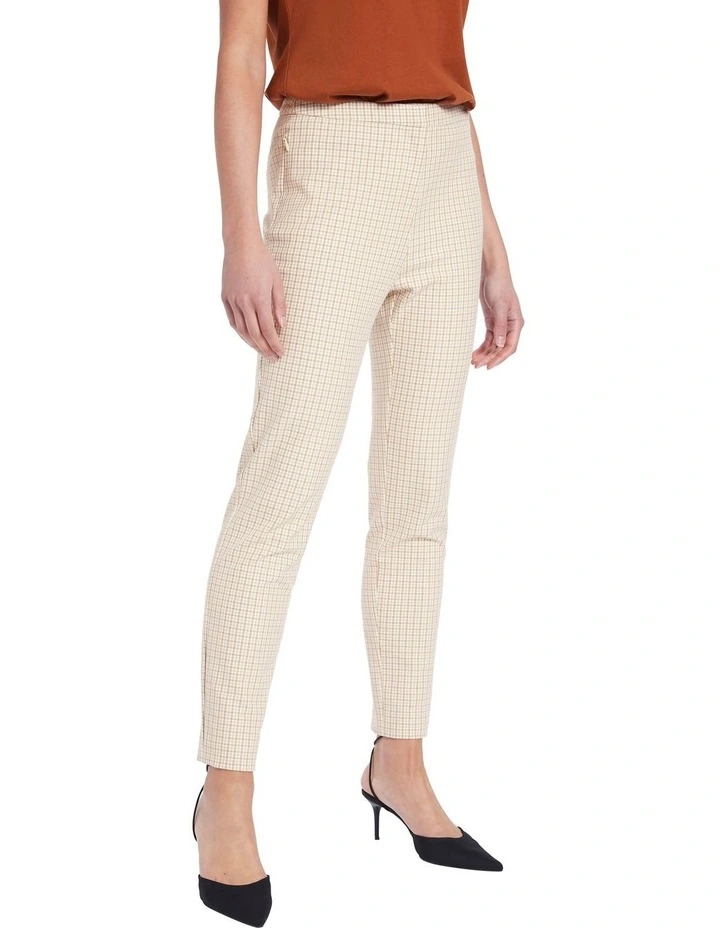 Check On It Pant In Latte Multi 3 Check On It Pant In Latte Multi