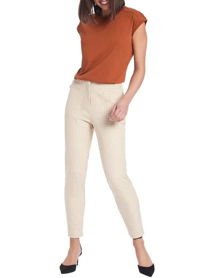 Check On It Pant In Latte Multi 4 Check On It Pant In Latte Multi - Image 2