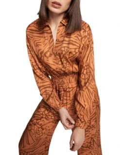 The Mystery Relaxed Fit Jumpsuit In Orange Multi -Myer Fashion Store 925003720 4 720x928