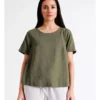Regatta European Linen Blend A-Line Short Sleeve Top In Khaki/Navy Crossdye -Myer Fashion Store 925109830 1 720x928
