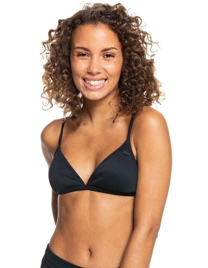Roxy Love The Sunshine Fixed Triangle Bikini Top In Anthracite 3 Roxy Love The Sunshine Fixed Triangle Bikini Top In Anthracite
