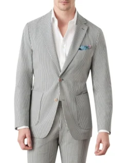 Gatsby Seersucker Jacket In Green