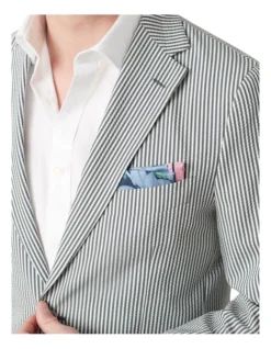 Gatsby Seersucker Jacket In Green -Myer Fashion Store 927881470 4 720x928