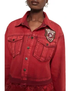 Murphy's Law Cropped Shirt Jacket In Washed Cherry -Myer Fashion Store 927995320 5 720x928