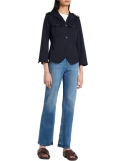 Salem Cropped Safari Jacket In Midnight