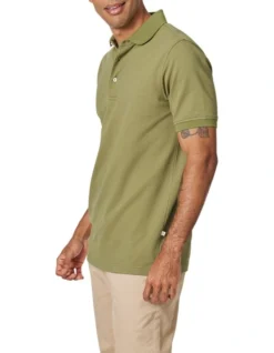 Carter Textured Short Sleeve Polo In Army Green -Myer Fashion Store 928134010 4 720x928