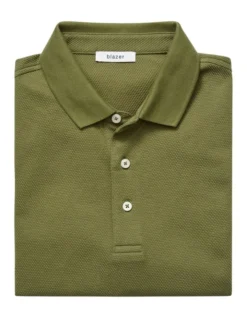 Carter Textured Short Sleeve Polo In Army Green -Myer Fashion Store 928134010 5 720x928