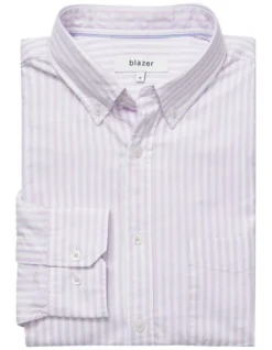 Judd Long Sleeve Stripe Oxford Shirt In Lavender Purple -Myer Fashion Store 928135000 5 720x928