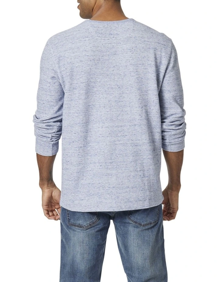 Waffle Knit Sweat Top In Blue Marle 4 Waffle Knit Sweat Top In Blue Marle - Image 2