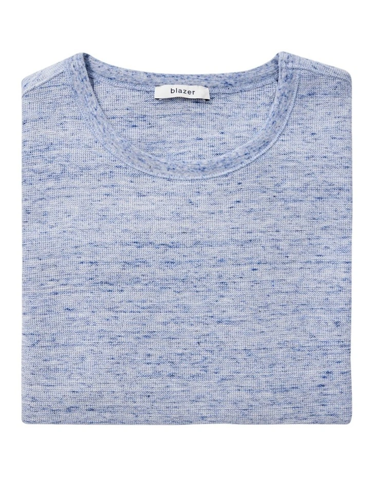Waffle Knit Sweat Top In Blue Marle 7 Waffle Knit Sweat Top In Blue Marle - Image 5