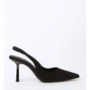 Bliss Black Neosatin Heeled Shoes