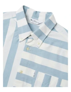 Ben Sherman Patchwork Candy Stripe Short Sleeve Shirt In White/Blue 12 Ben Sherman Patchwork Candy Stripe Short Sleeve Shirt In White/Blue -Myer Fashion Store 928393390 5 720x928