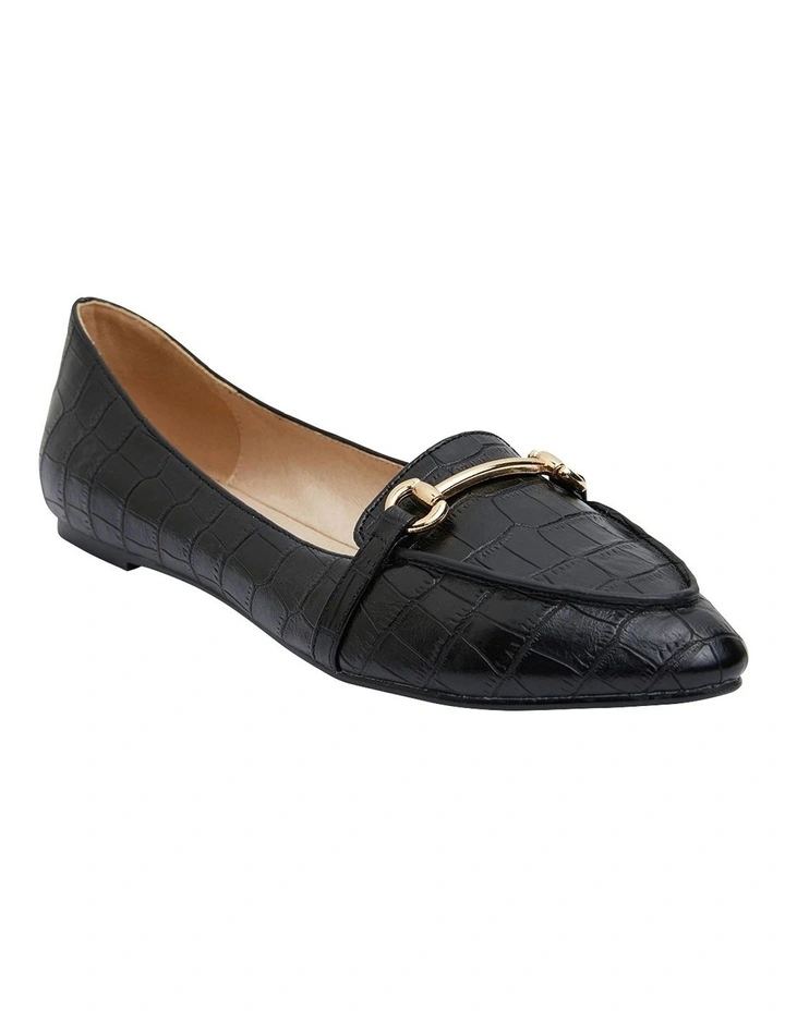 Radical Flat Shoes In Black Croc Smooth 4 Radical Flat Shoes In Black Croc Smooth - Image 2