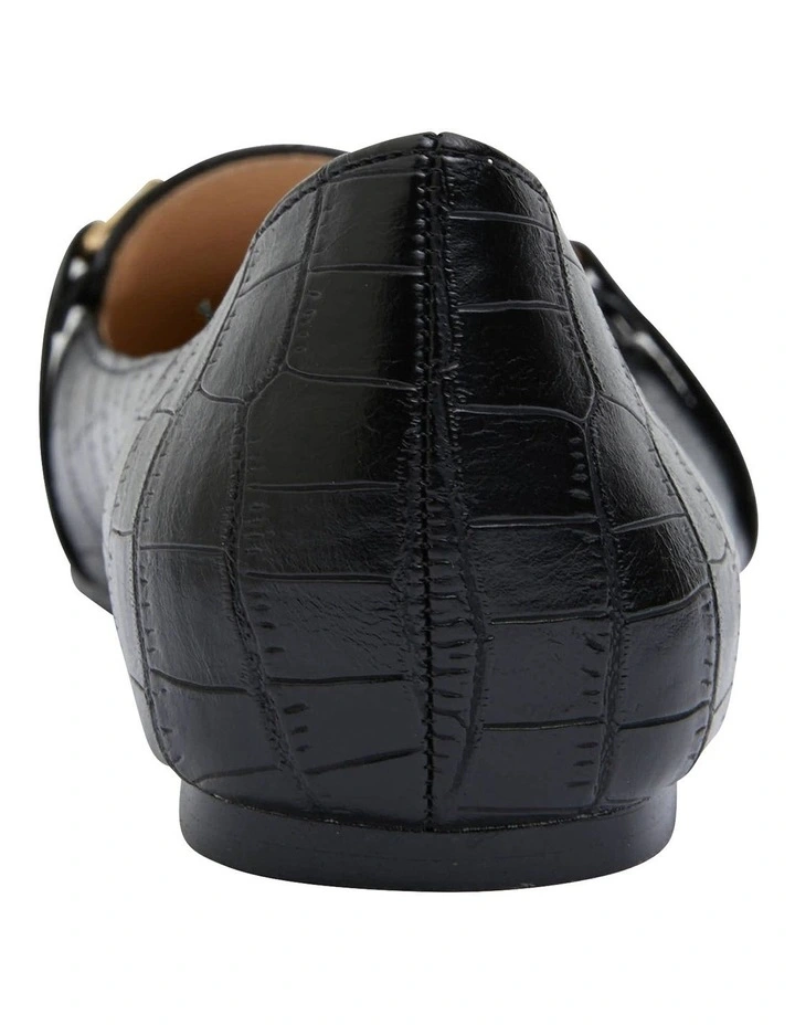 Radical Flat Shoes In Black Croc Smooth 7 Radical Flat Shoes In Black Croc Smooth - Image 5