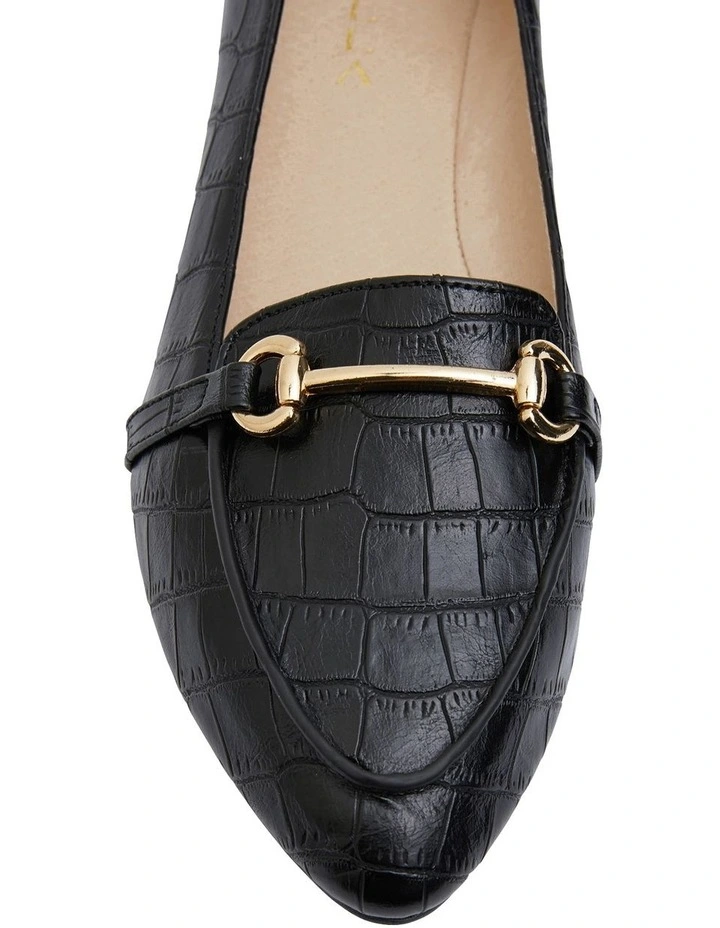 Radical Flat Shoes In Black Croc Smooth 9 Radical Flat Shoes In Black Croc Smooth - Image 7