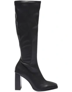 Damsel Boots In Black Stretch