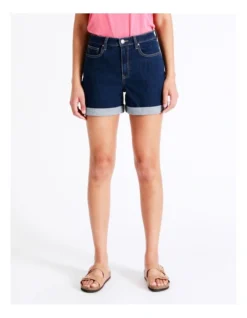 Recycled Blend Cuffed Denim Short In Empire Blue -Myer Fashion Store 928561690 3 720x928