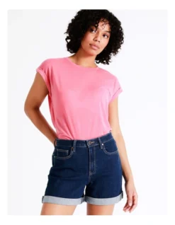 Recycled Blend Cuffed Denim Short In Empire Blue -Myer Fashion Store 928561690 5 720x928