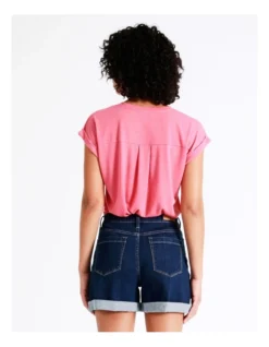 Recycled Blend Cuffed Denim Short In Empire Blue -Myer Fashion Store 928561690 7 720x928