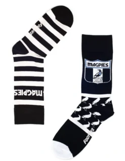 Collingwood Heritage Stripe 2 Pack Cotton Socks In Black/White