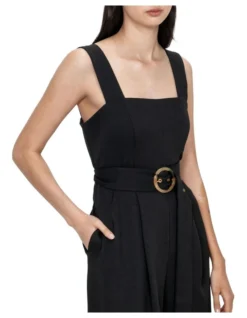 Dobby Belted Buckle Jumpsuit In Black 7 Dobby Belted Buckle Jumpsuit In Black -Myer Fashion Store 928951840 3 720x928