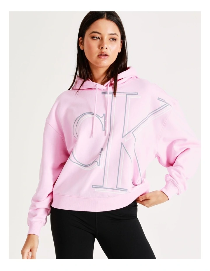 Calvin Klein Jeans Illuminated CK Hoodie In Pink 4 Calvin Klein Jeans Illuminated CK Hoodie In Pink - Image 2