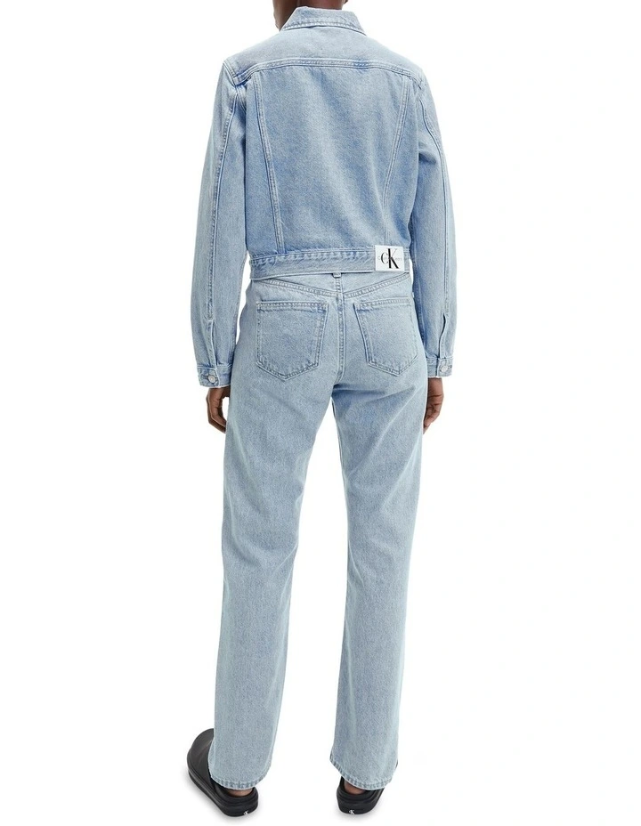 Calvin Klein Jeans Cropped 90s Denim Jacket In Light Blue 6 Calvin Klein Jeans Cropped 90s Denim Jacket In Light Blue - Image 4