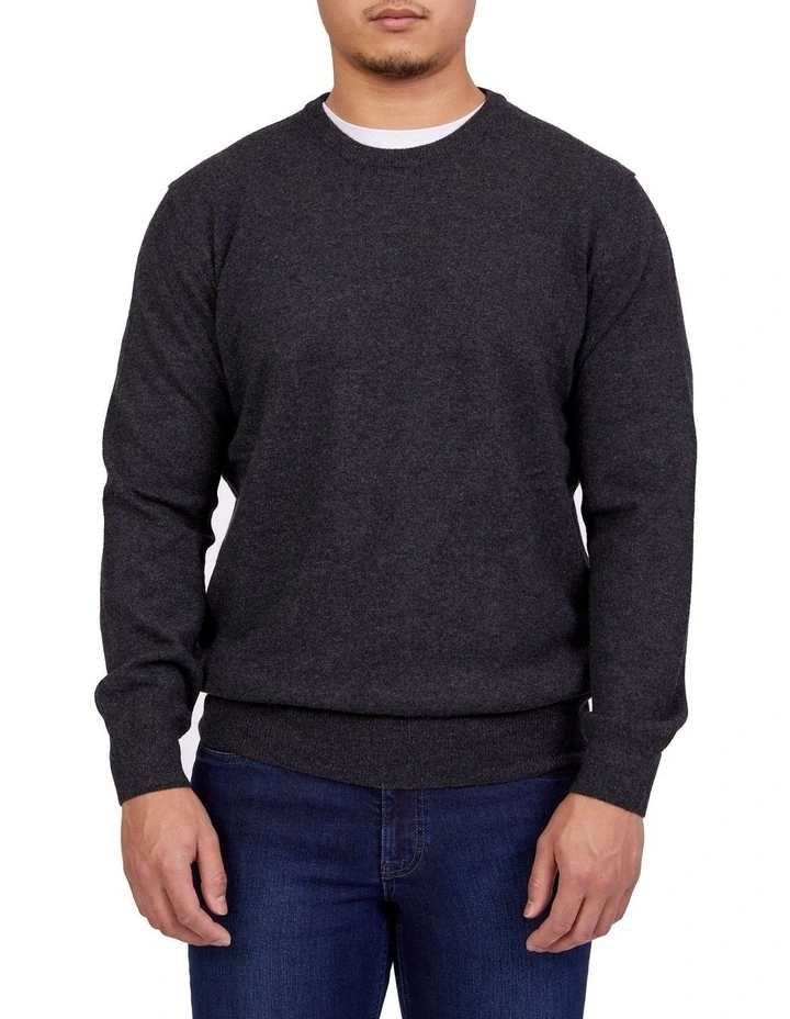 Cashmere Crew Neck Knit In Charcoal 3 Cashmere Crew Neck Knit In Charcoal