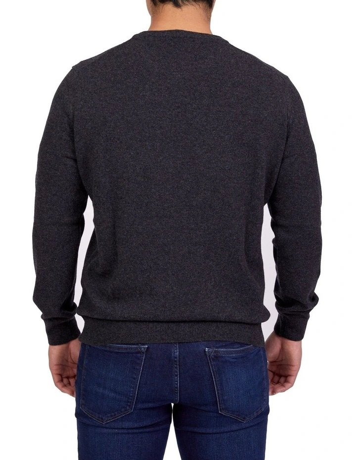 Cashmere Crew Neck Knit In Charcoal 4 Cashmere Crew Neck Knit In Charcoal - Image 2